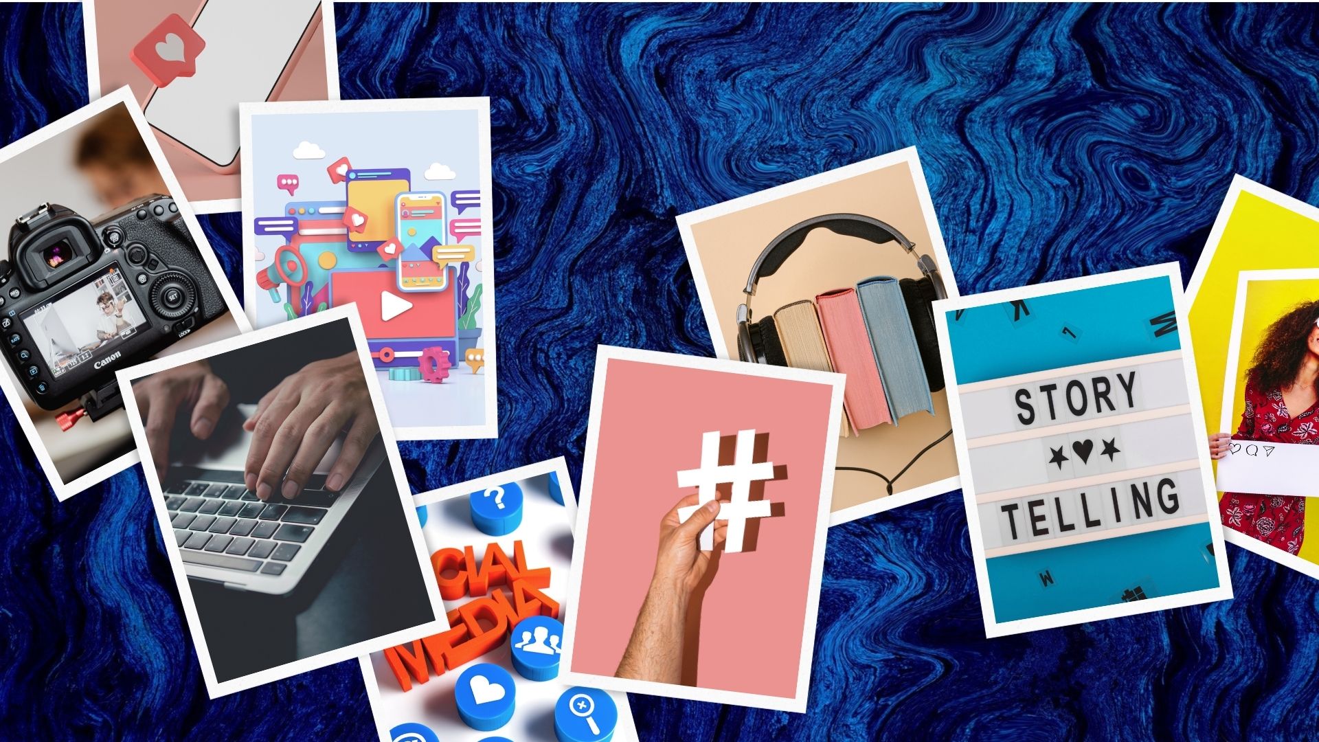Collage of social media pictures