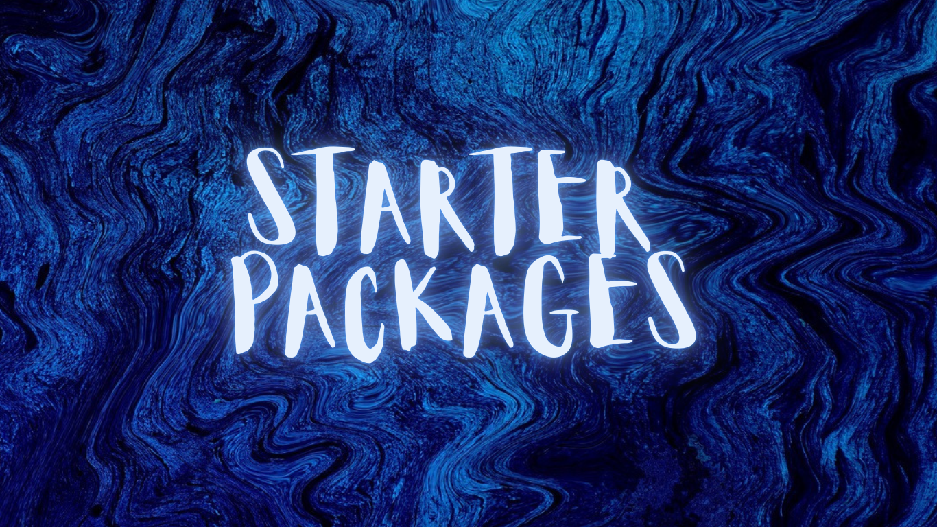 Graphic saying strarter packages
